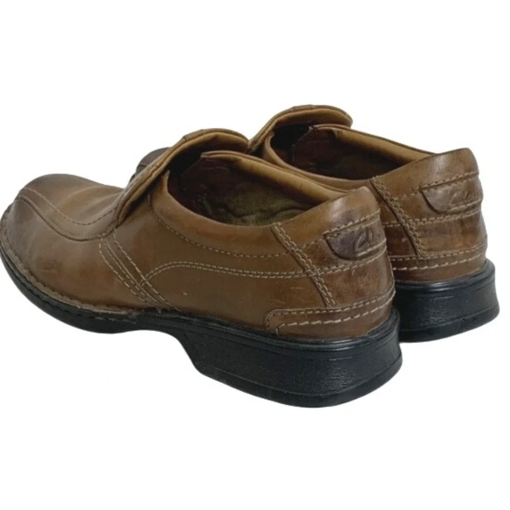 Clarks Mens Ortholite Slip On Comfort Casual Loafers Shoes Brown‎ Size 9